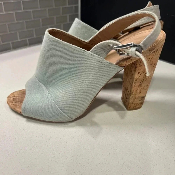 Charlotte Russe Denim Wedge Heels Size 10 - Picture 2 of 5